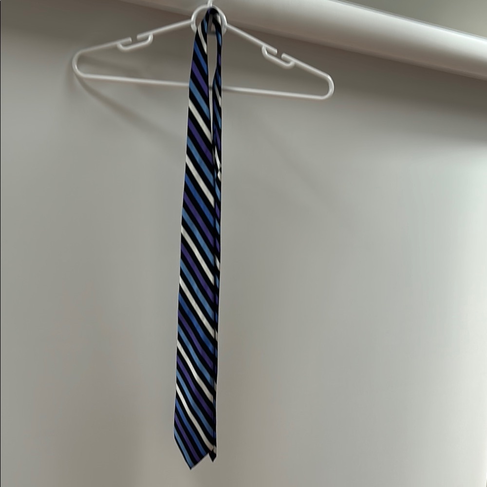Striped Blue and Black Men's Tie